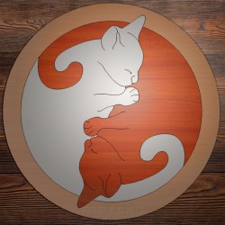 Yin Yang de Gatos 1 - Arte 3D Ensamblado